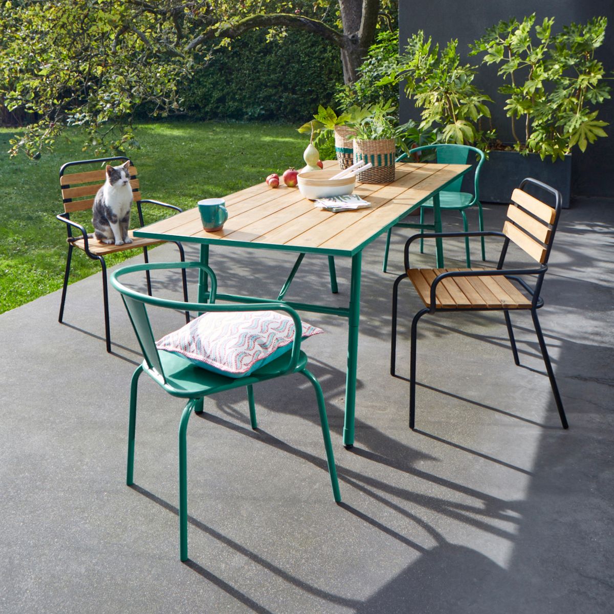 Table de jardin pliante Sohan Vert Eucalyptus