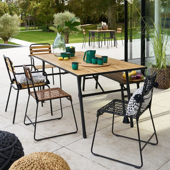 Table de jardin pliante Sohan Vert Eucalyptus La Redoute Interieurs