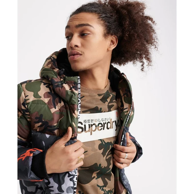 Doudoune Camo Mix Sports Superdry camouflage noir