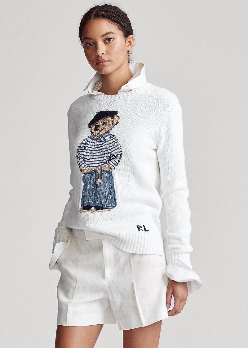 Polo Ralph Lauren Pull Polo Bear en coton Blanc