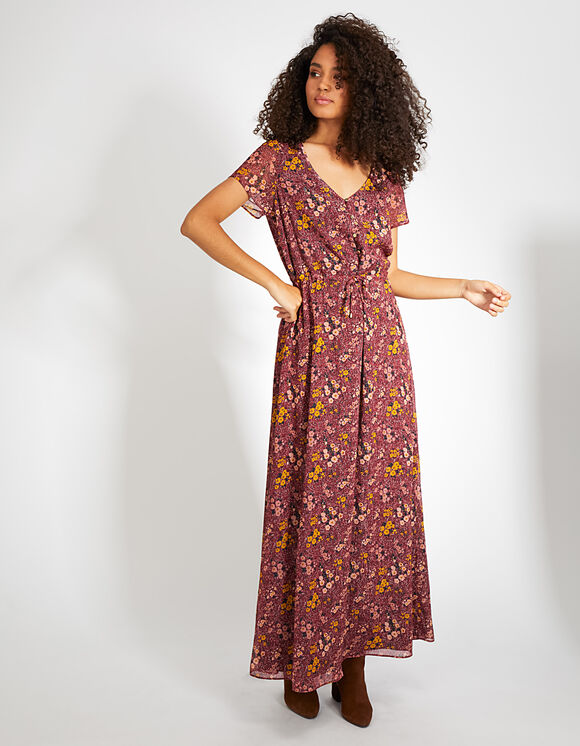  Robe longue pivoine imprimé Folk I.Code Ikks