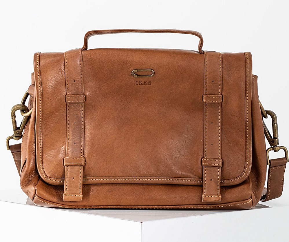 Sac besace The Profiler en cuir camel IKKS