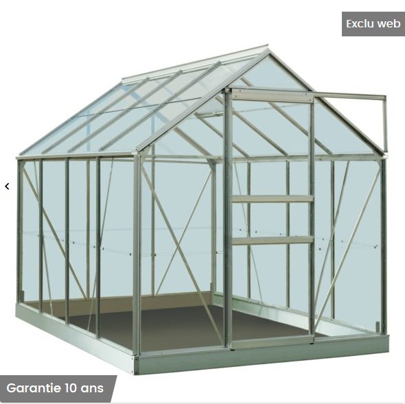 Serre en verre trempé Ivy Introgrow alu 5 m² + Embase