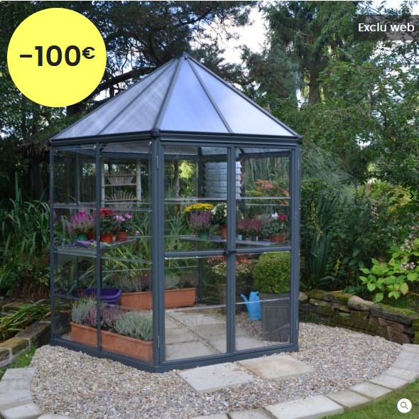 Serre polycarbonate hexagonale Oasis Palram 3.80 m² gris