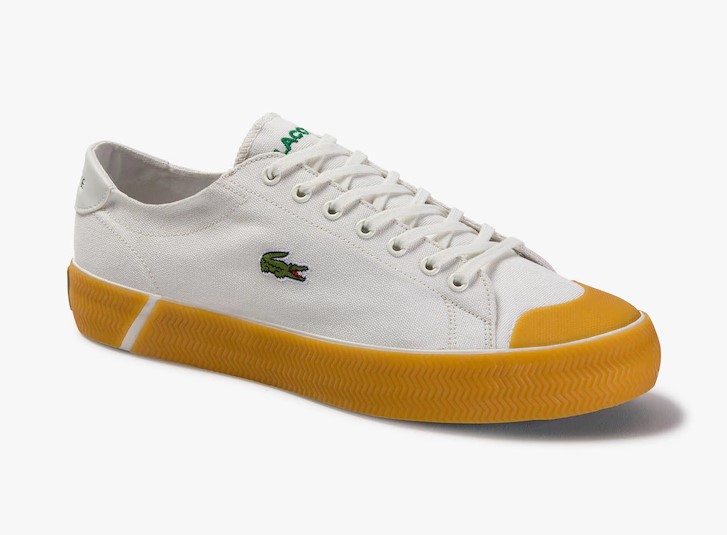 Sneakers Gripshot Lacoste en toile texturée et synthétique Blanc/Gum