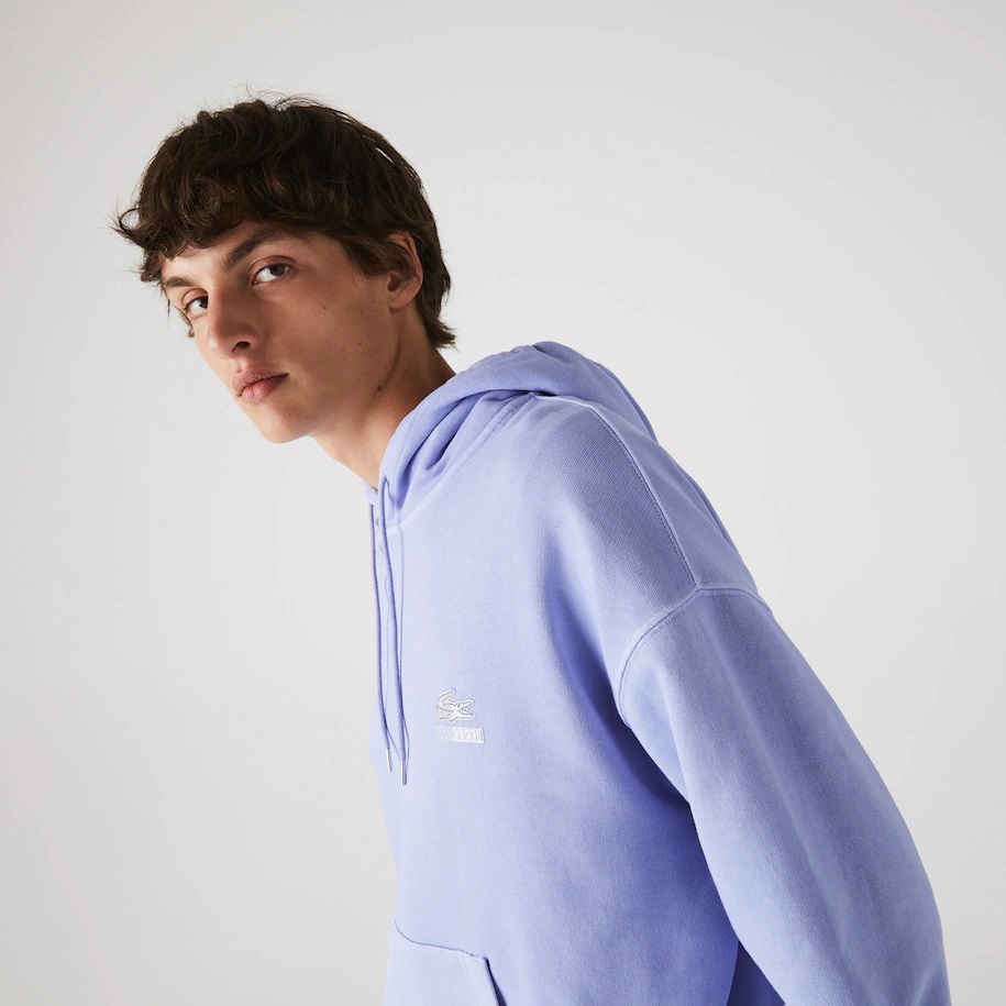 Sweatshirt à capuche ample en molleton Lacoste Collab CONCEPTS Violet