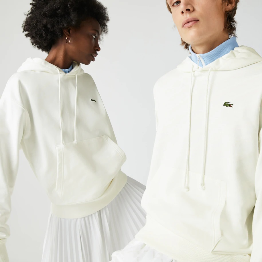 Sweatshirt à capuche Lacoste LIVE loose fit en molleton de coton avec logo Blanc
