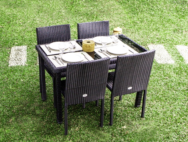 Ensemble de repas de jardin TABLECHAIRP BEAU RIVAGE 4 places