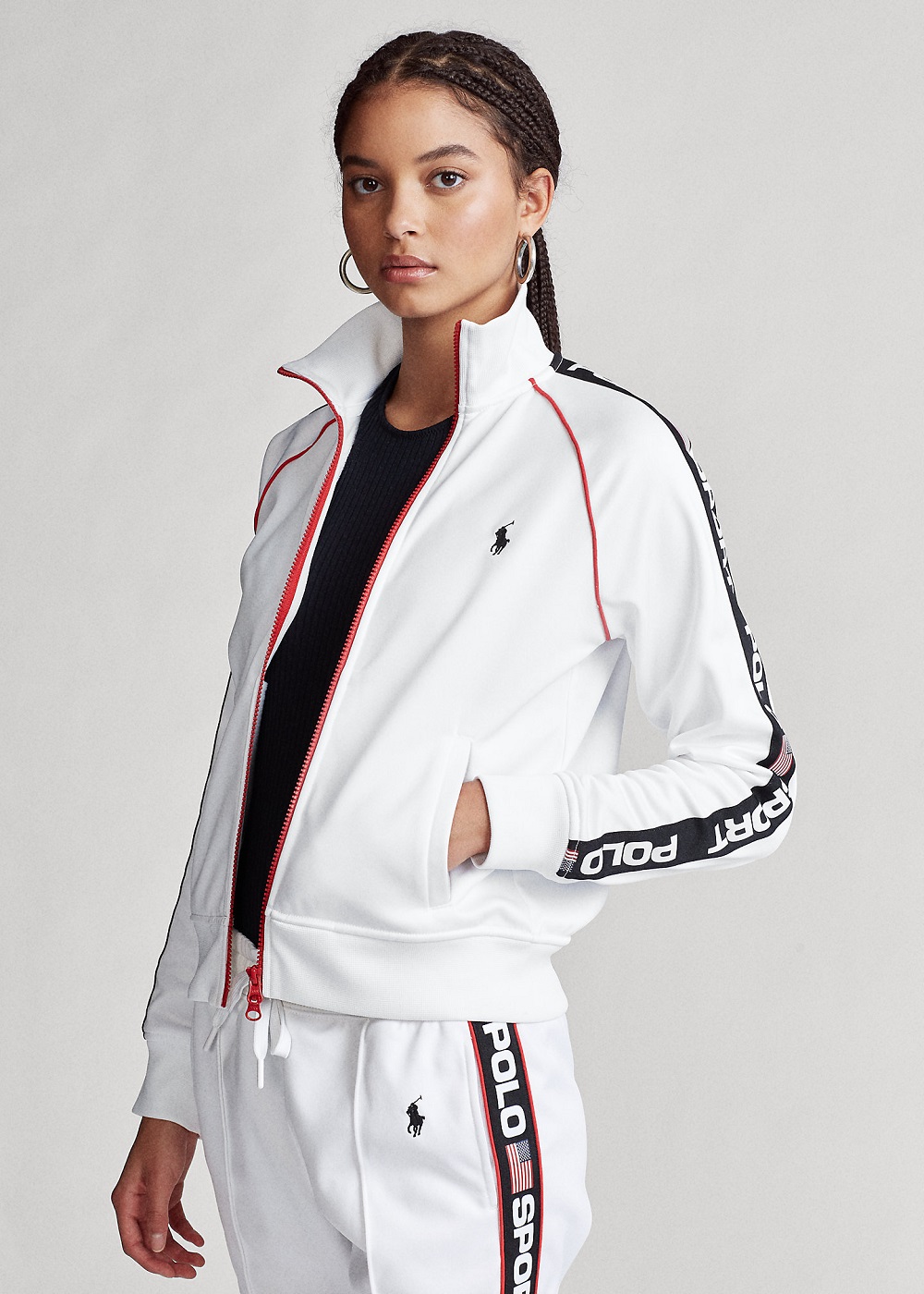 Polo Ralph Lauren Veste d'athlétisme en molleton Blanc