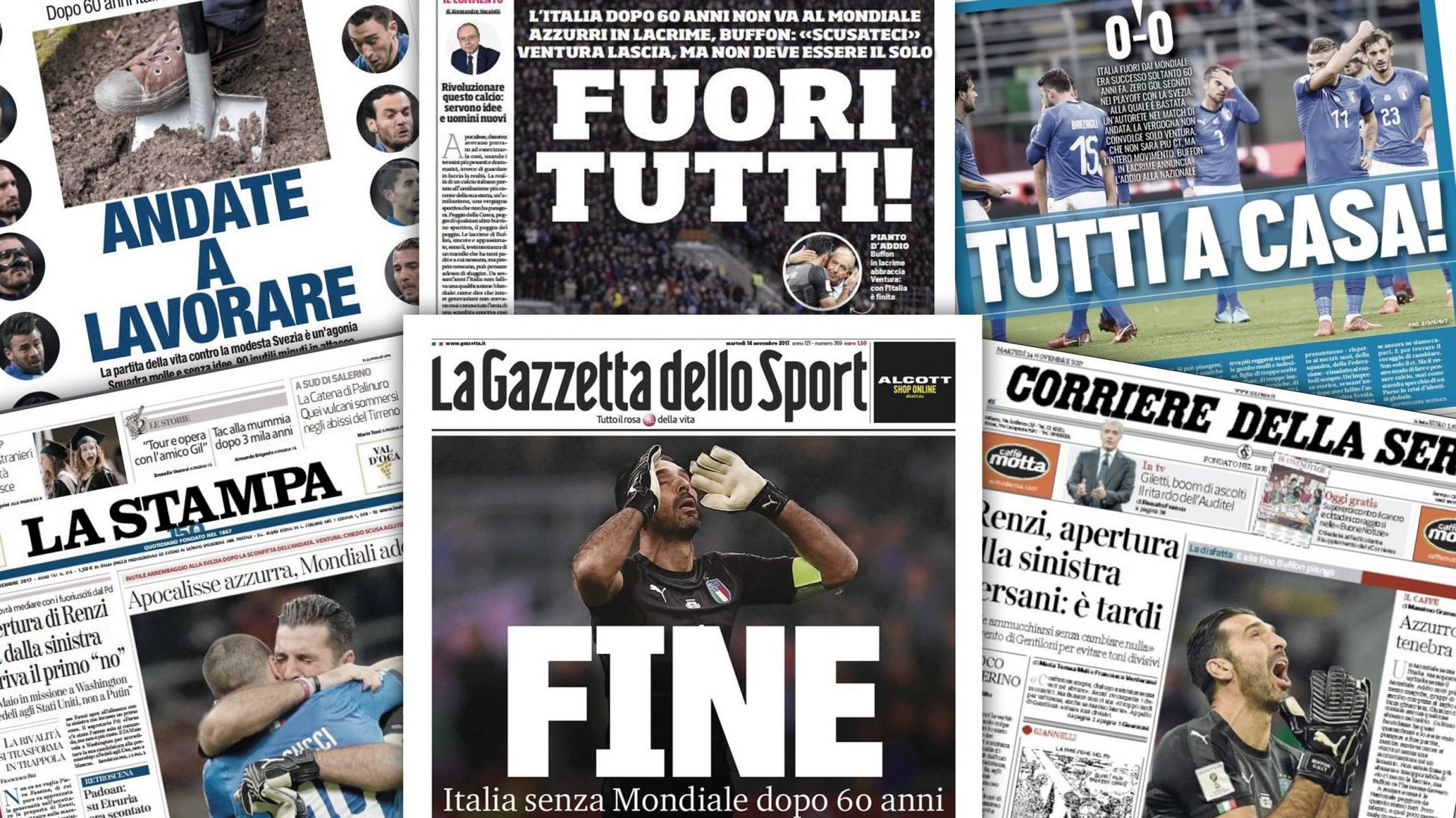 Apocalypse, honte nationale : la presse italienne explose après l'élimination de la Squadra Azzurra - Eurosport.fr