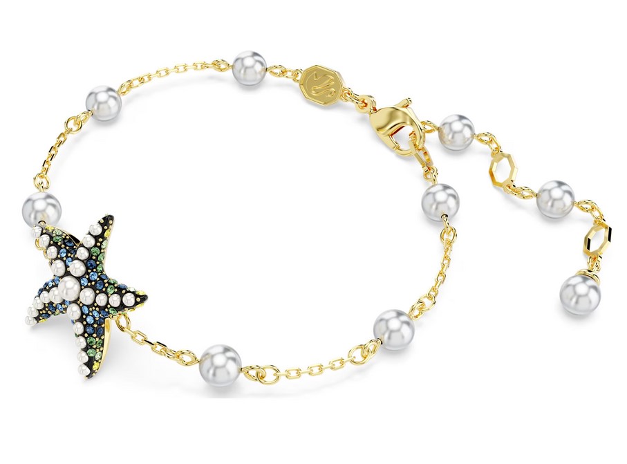 Bracelet Idyllia Swarovski : Étoile de mer, Multicolore, Placage de ton or