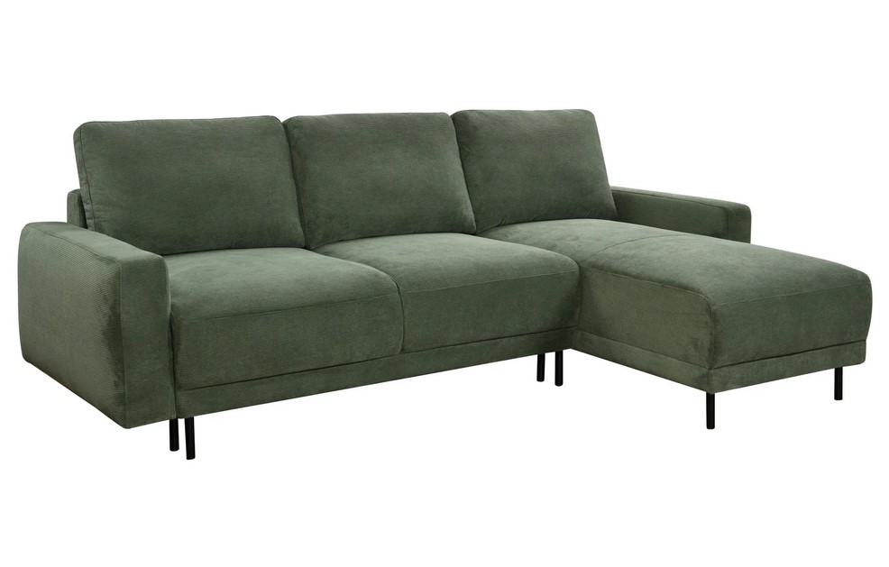 Canapé d'angle droit convertible FOREST méridienne réversible tissu vert - BUT