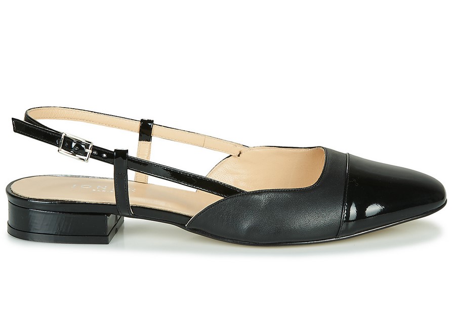 Ballerines DHAPOU Jonak en vernis et cuir Noir