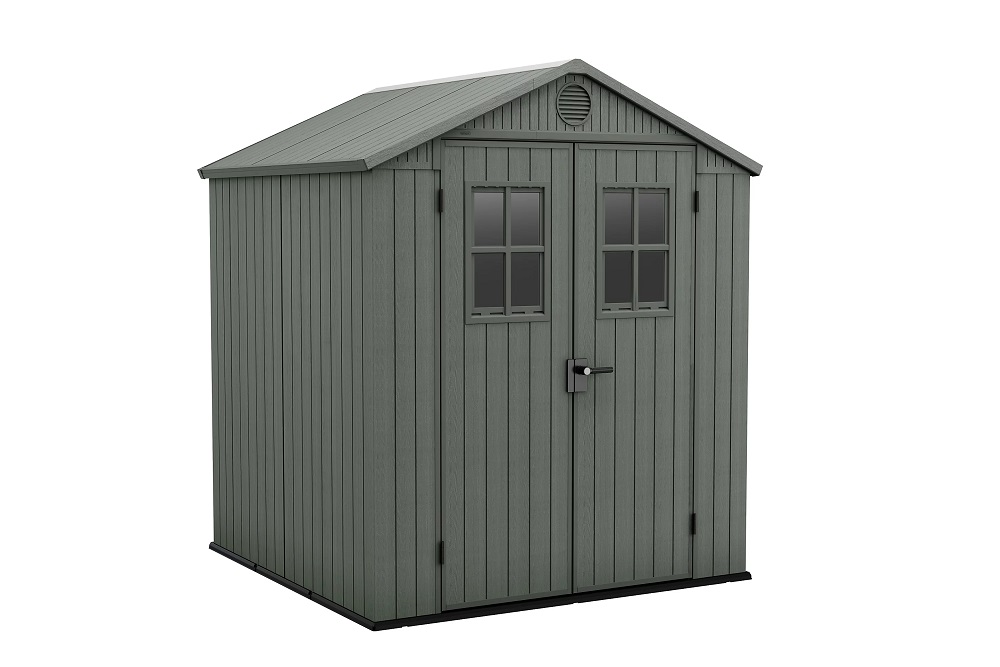 Abri de jardin DARWIN 66 KETER 3.3 m² en résine imitation bois coloris vert