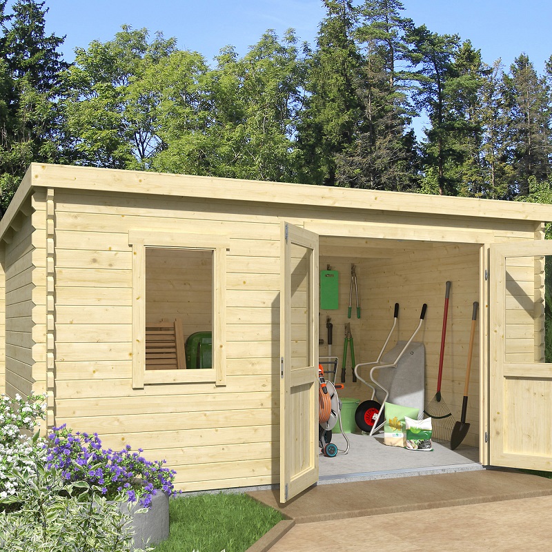 Abri de jardin Klikstrom LINDA 12.2m² bois naturel