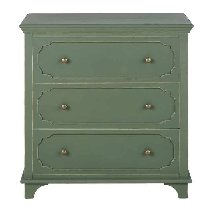 Commode SELENA 3 tiroirs vert kaki  - Maisons du Monde