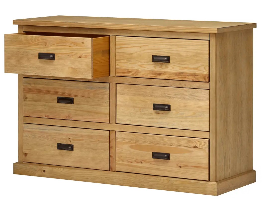 Commode INDRA Camif 6 Tiroirs Bois massif - Camif