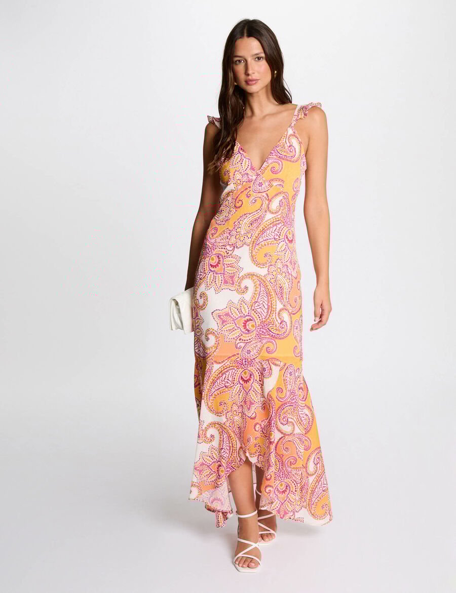 Robe longue ajustée RELI.F Morgan imprimée multico