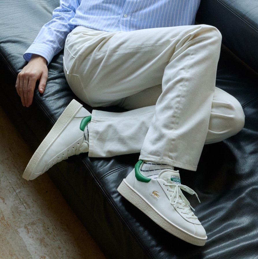 Sneakers Baseshot Premium Homme Lacoste en cuir Blanc/Vert