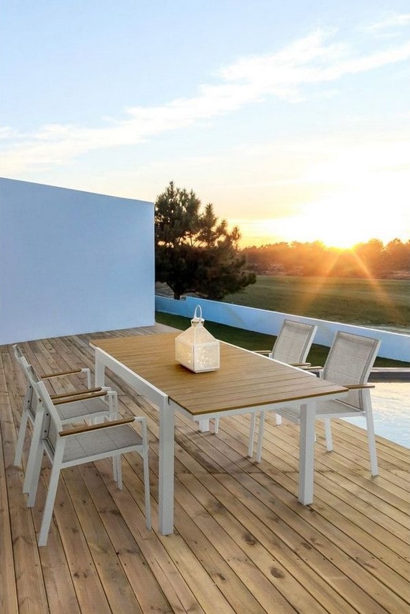BOBOCHIC Table de jardin extensible CLARIS aluminium 140 à 200 cm