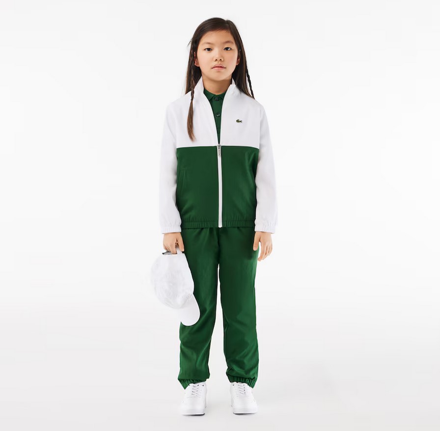Veste de survêtement zippée Sportsuit Enfants Lacoste color-block Blanc/Vert