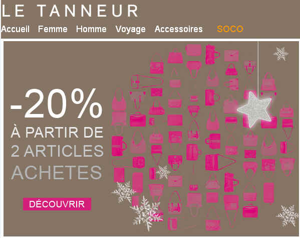 LE TANNEUR -20% A PARTIR DU 2 ARTICLES ACHETES