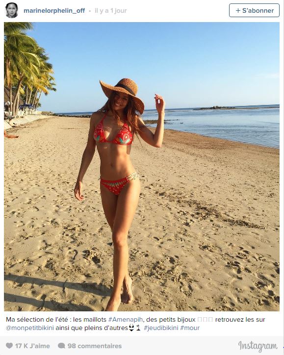 PHOTO Marine Lorphe­lin hyper canon en bikini pour des vacances de rêve