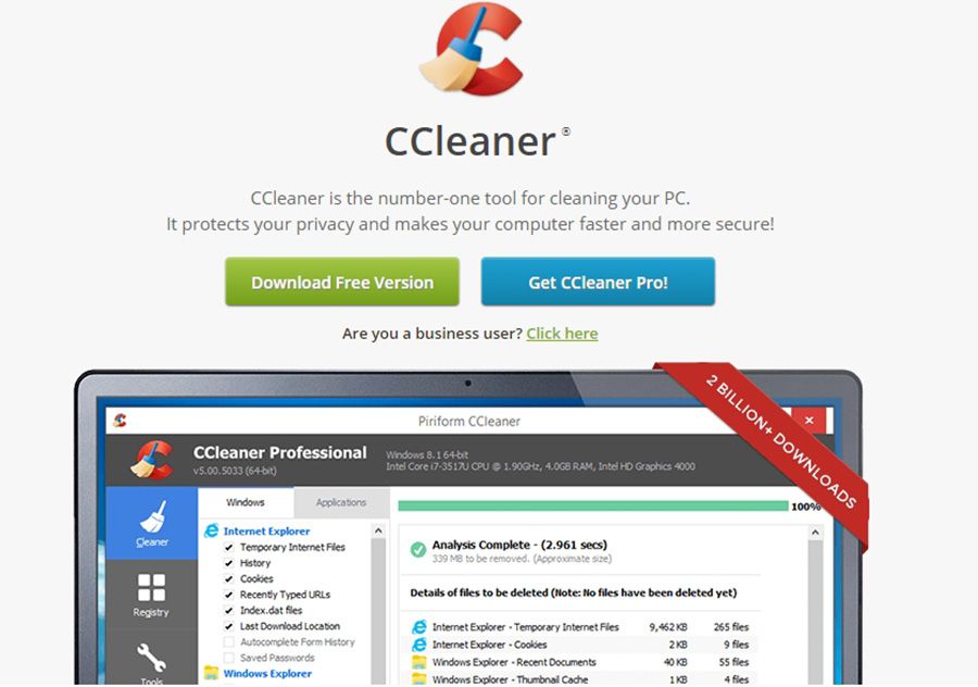 CCleaner victime d’un malware