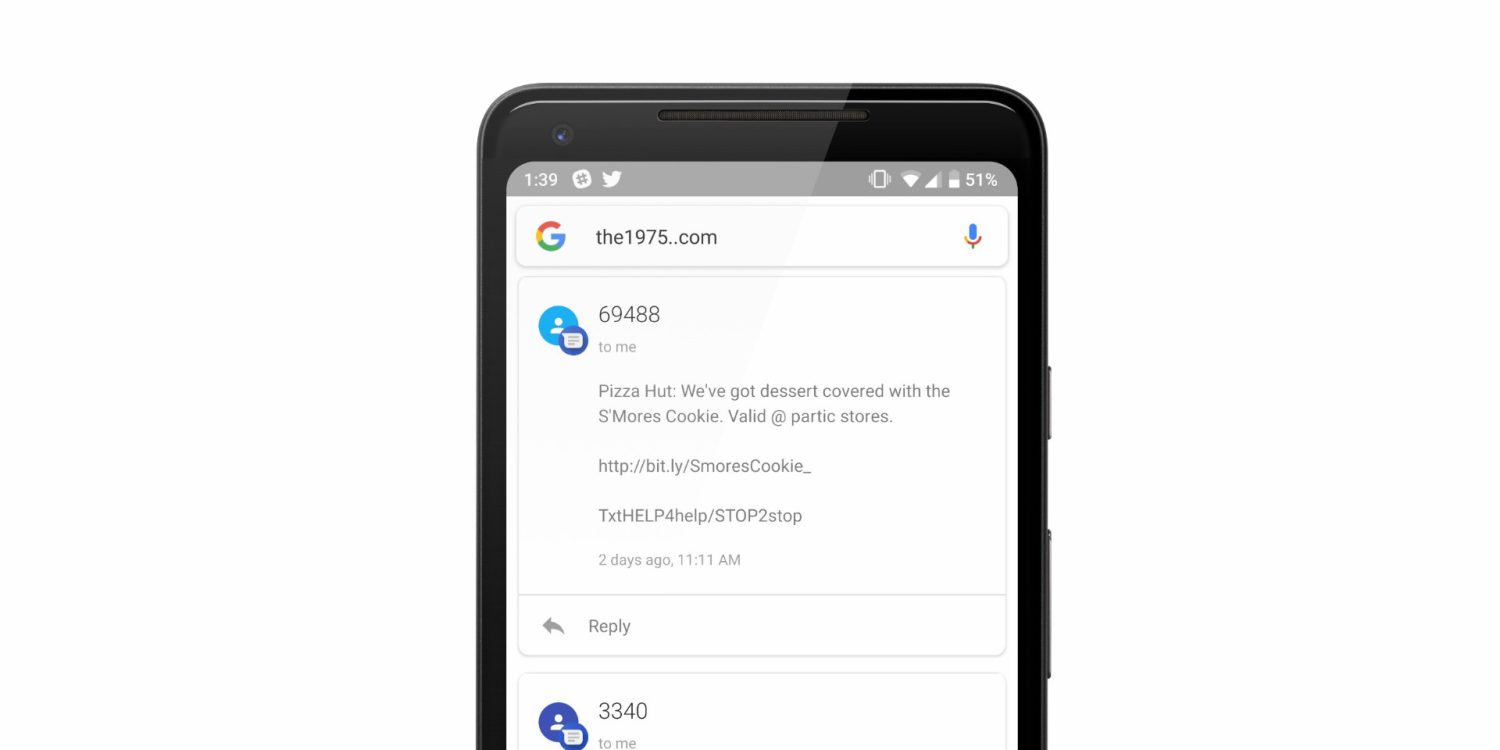 Android : un bug étrange affiche les SMS dans l'application Google