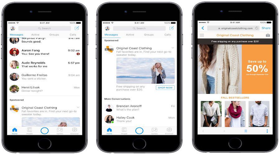 Facebook : bientôt des publicités vidéo dans Messenger