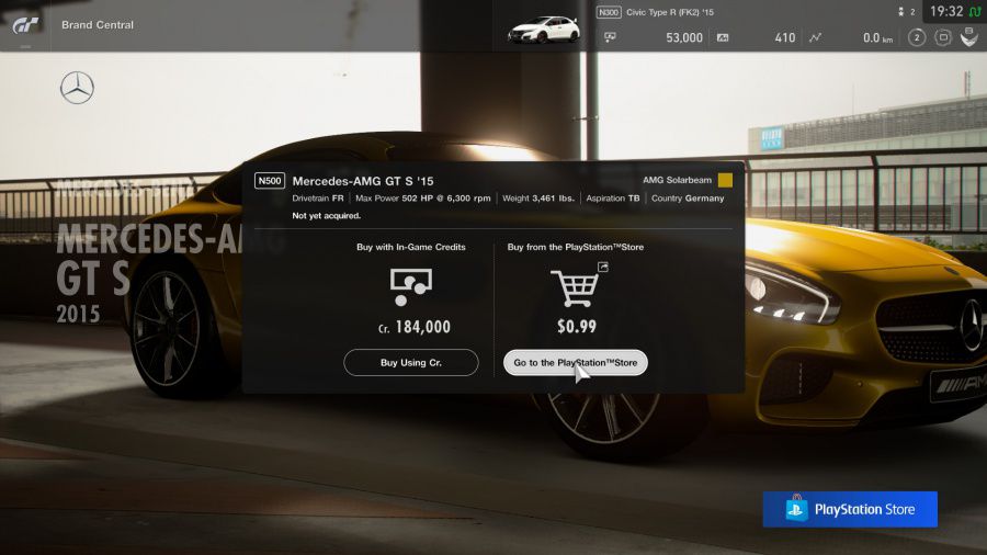 Gran Turismo Sport : achat de voitures sur le Store et nouveau circuit