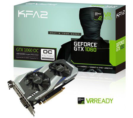 La carte graphique KFA2 GeForce GTX 1060 OC 6 Go à 199 €