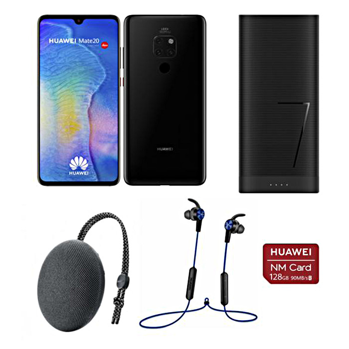 Le Huawei Mate 20 + 4 accessoires (intras, enceinte, batterie et carte SD) à 399 €