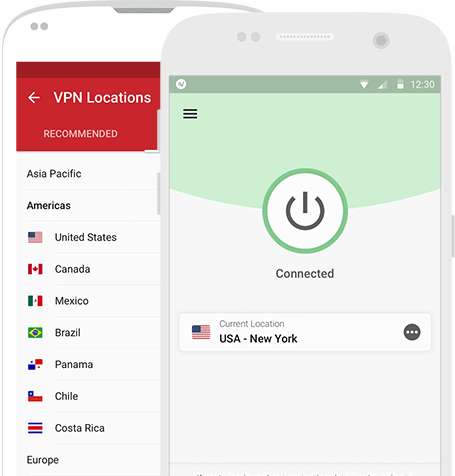 Accessible aussi sur mobile, ExpressVPN vous connecte à Internet via des serveurs à l'étranger. © ExpressVPN