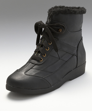 Boots Femme Damart - Bottillon molletonné Thermolactyl, à lacets