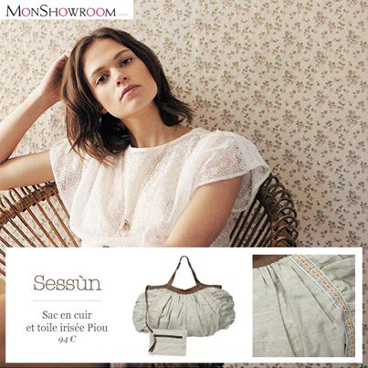 Sac en cuir et toile irisée Piou Lurex Sessun - Sacs Monshowroom