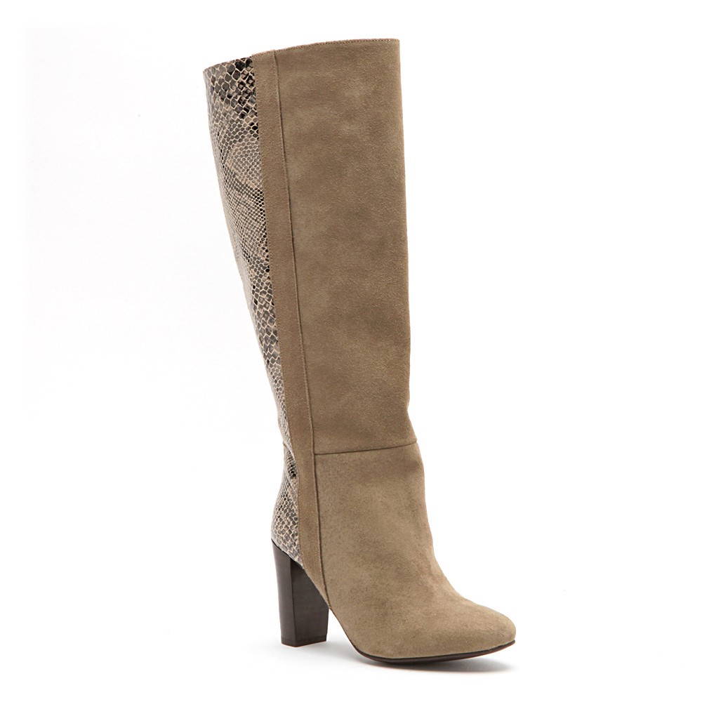 Bottes La Halle Aux Chaussures - Bottes Cuir taupe André pour Femme