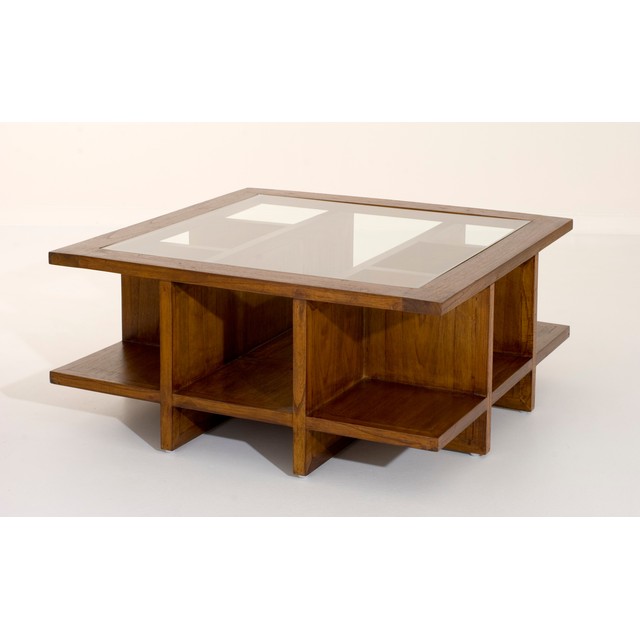 Table Basse Mistergooddeal - Table basse carrée VANIA 90 x 90 cm Prix 229.99 Euros