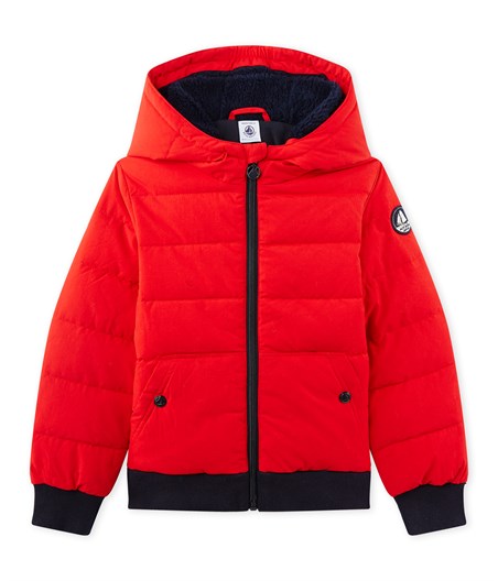 Doudoune Gar on Matelass e doubl e rouge Froufrou Petit Bateau