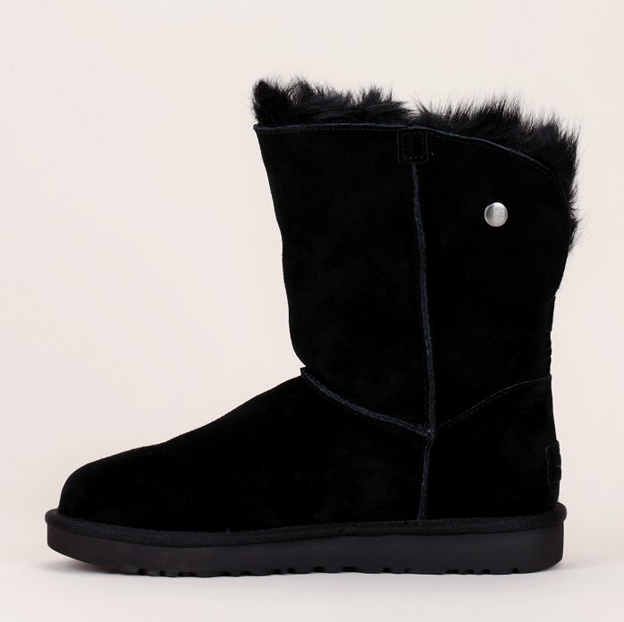 Boots fourrées cuir suède noir strass Valentina UGG