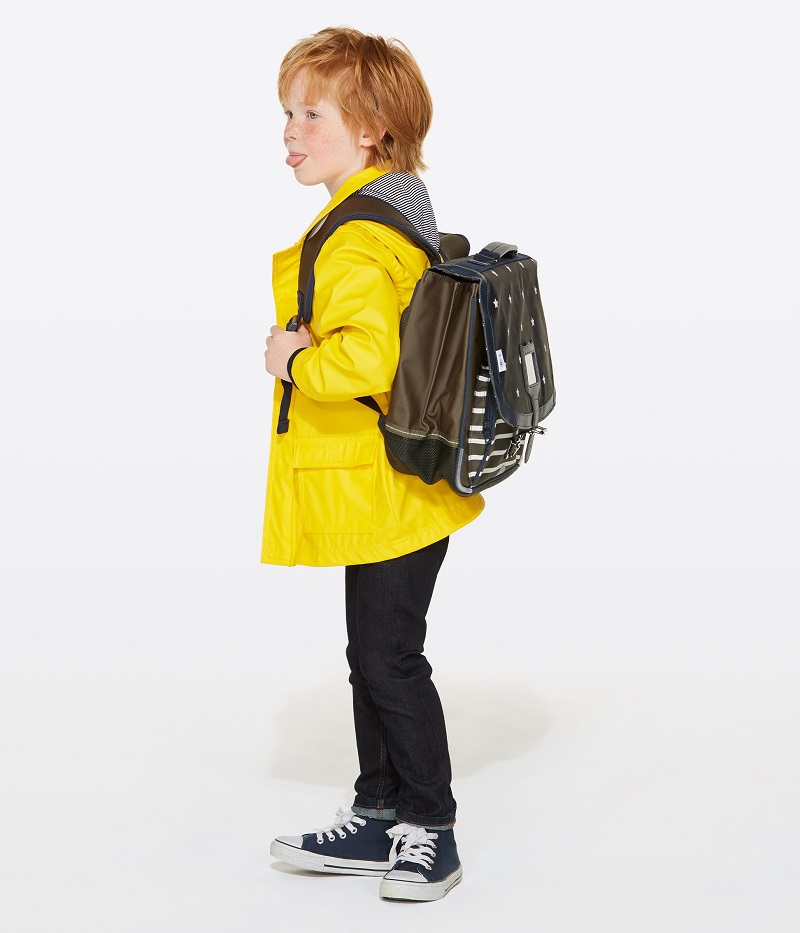 Cartable enfant Petit Bateau x Tann's bleu Smoking / vert Crocodile