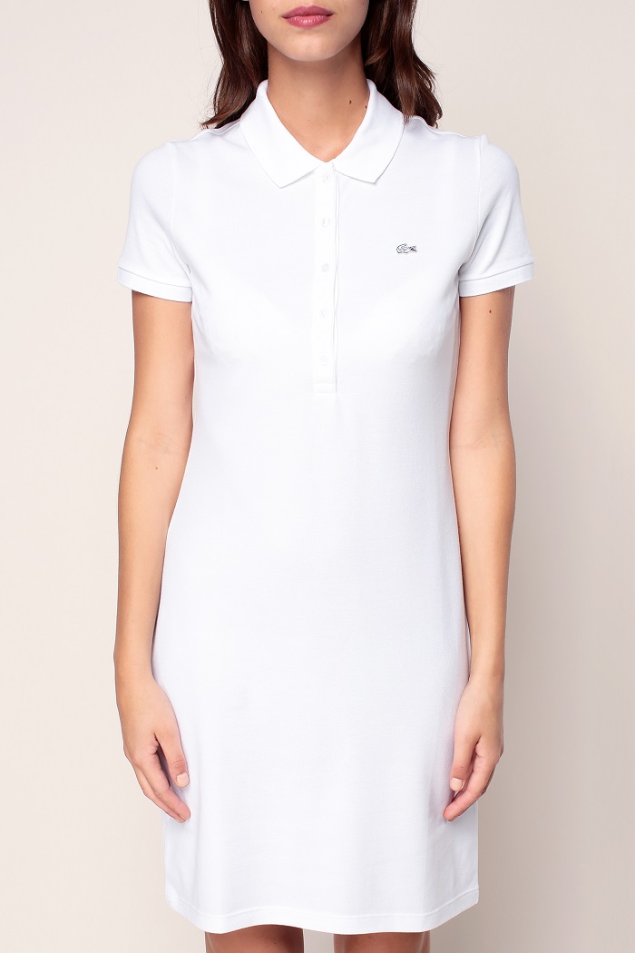 Lacoste Robe polo blanche avec logo brod Robe Monshowroom
