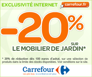 Carrefour 20% de réduction sur le Mobilier de Jardin Carrefour