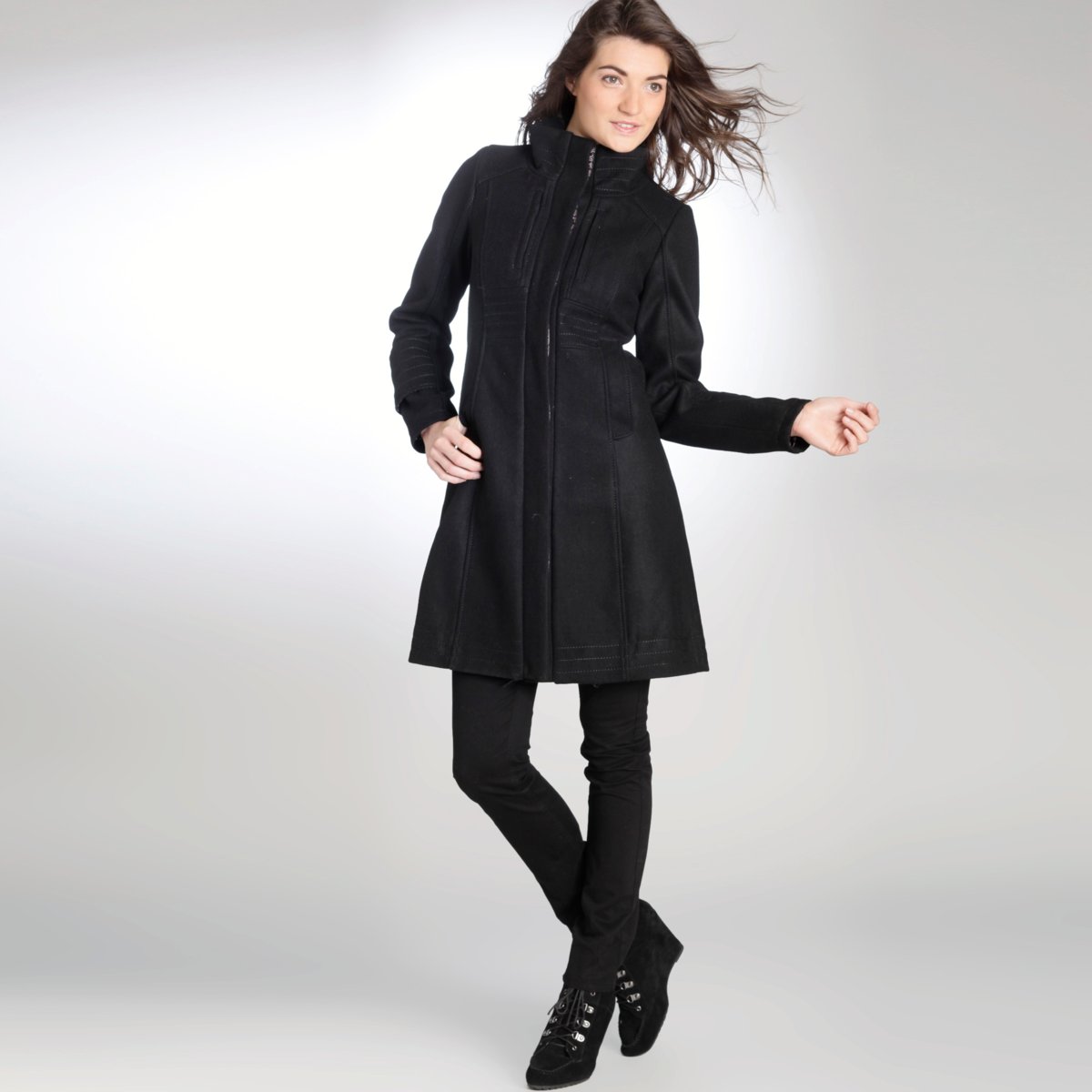 Manteau Femme La Redoute - Manteau 65 % laine 2Two Prix 69,50 Euros