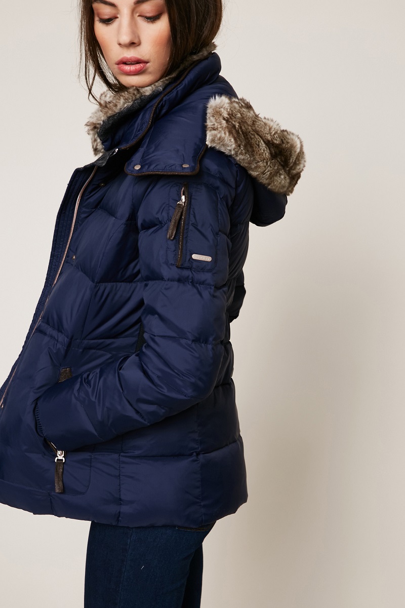 Doudoune bleu marine femme capuche hotsell