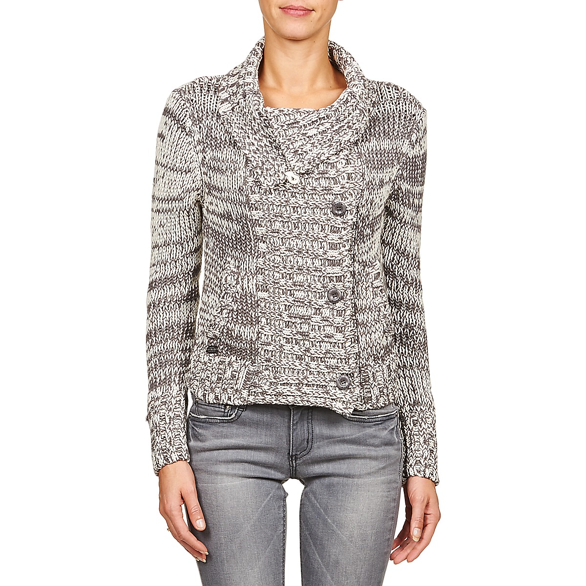 Gilet / Cardigan Oxbow KALE Gris - Pull Femme Spartoo