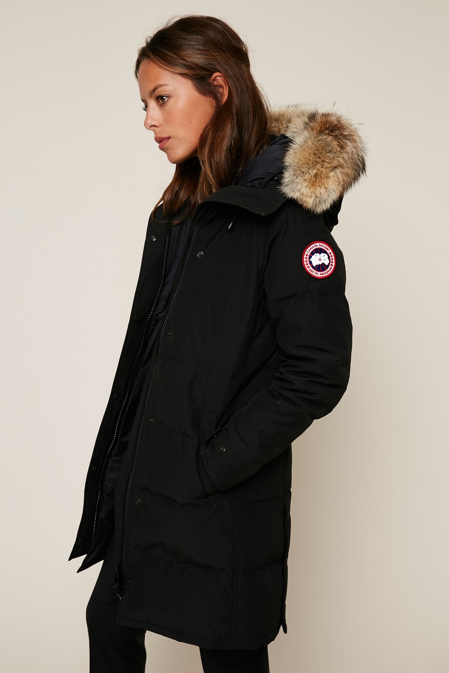 Canada Goose Shelburne Doudoune longue noire matelassée