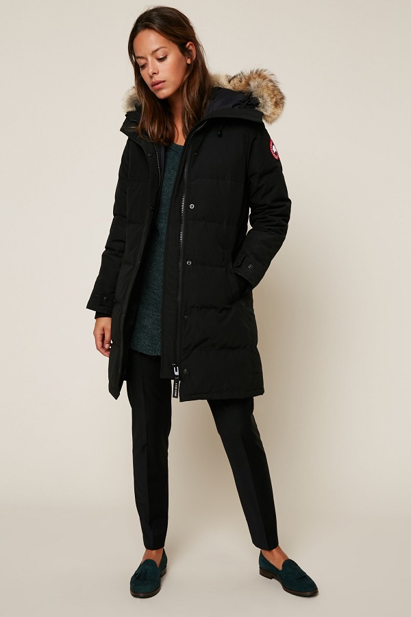 Canada Goose Shelburne Doudoune longue noire matelassée