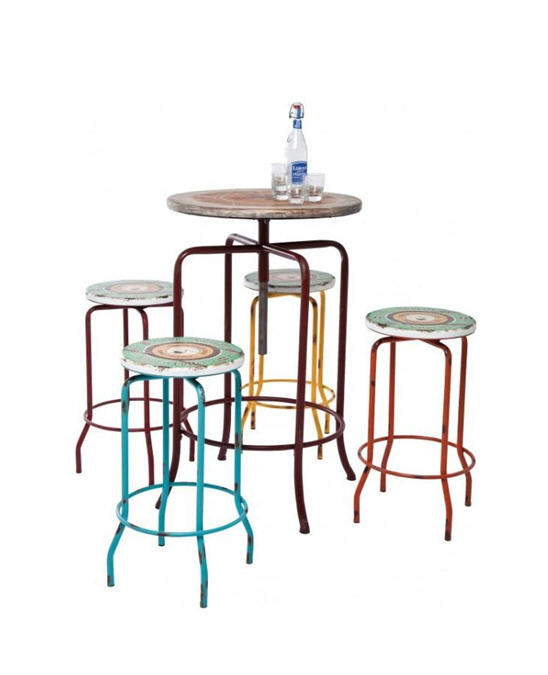 Ensemble table haute et tabouret Vintage Coffee Kare Design - Meuble La Redoute