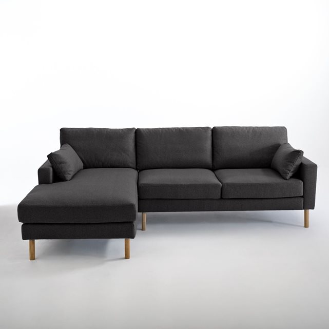 Canapé d'angle fixe Stockholm polyester chiné